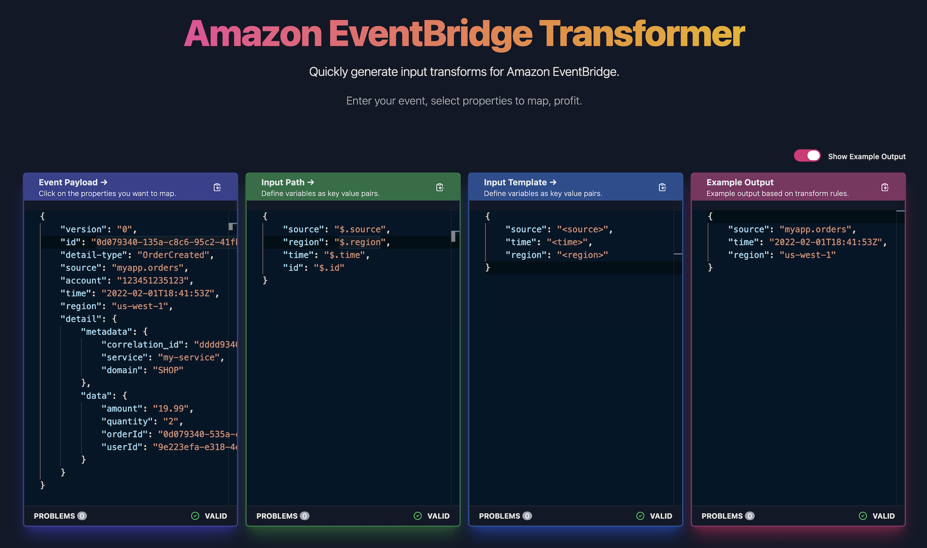 EventBridge Transformer